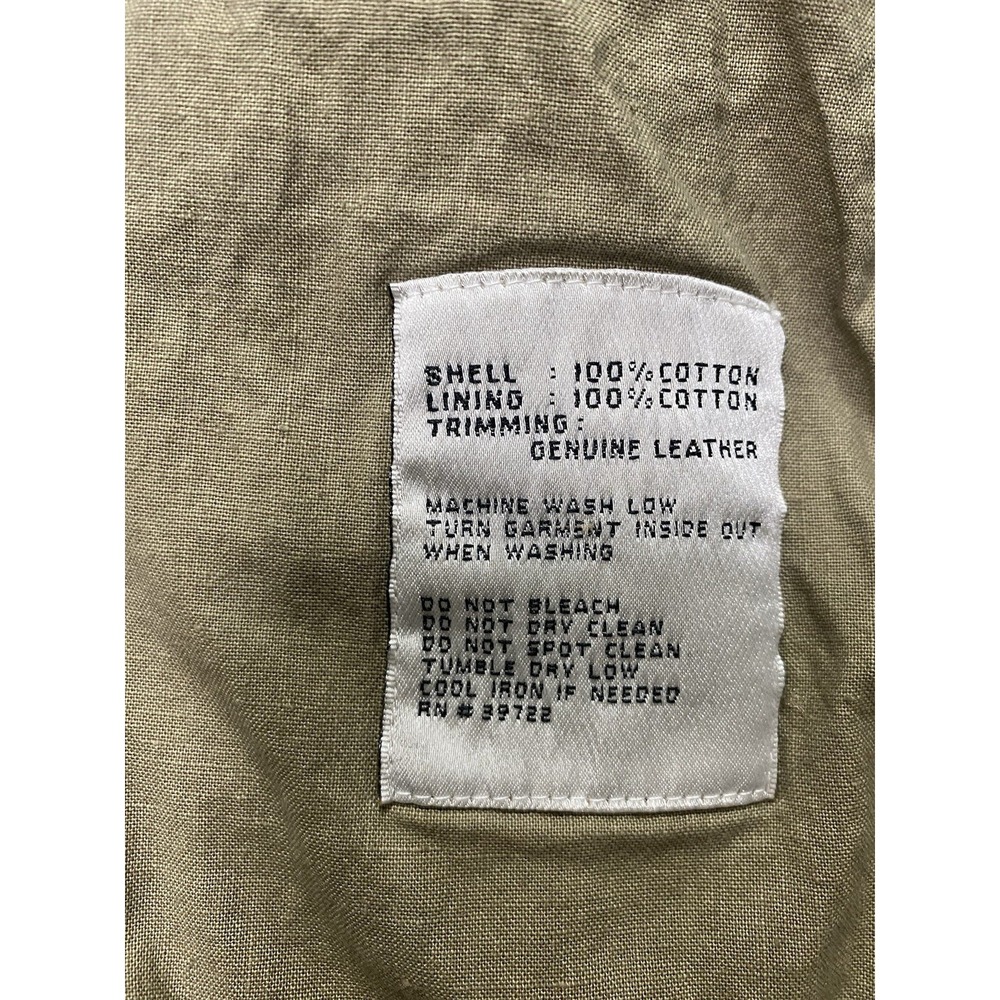 Vintage London Fog Vest Cotton Genuine Leather Tan/Brown Men's S - Picture 4 of 10